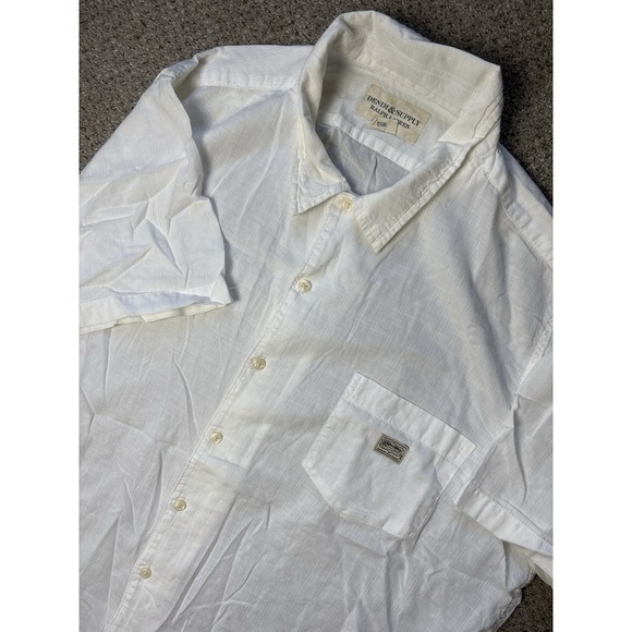 Ralph Lauren Other - Denim & Supply Ralph Lauren Shirt Mens XL Solid White Short Sleeve Button Up
